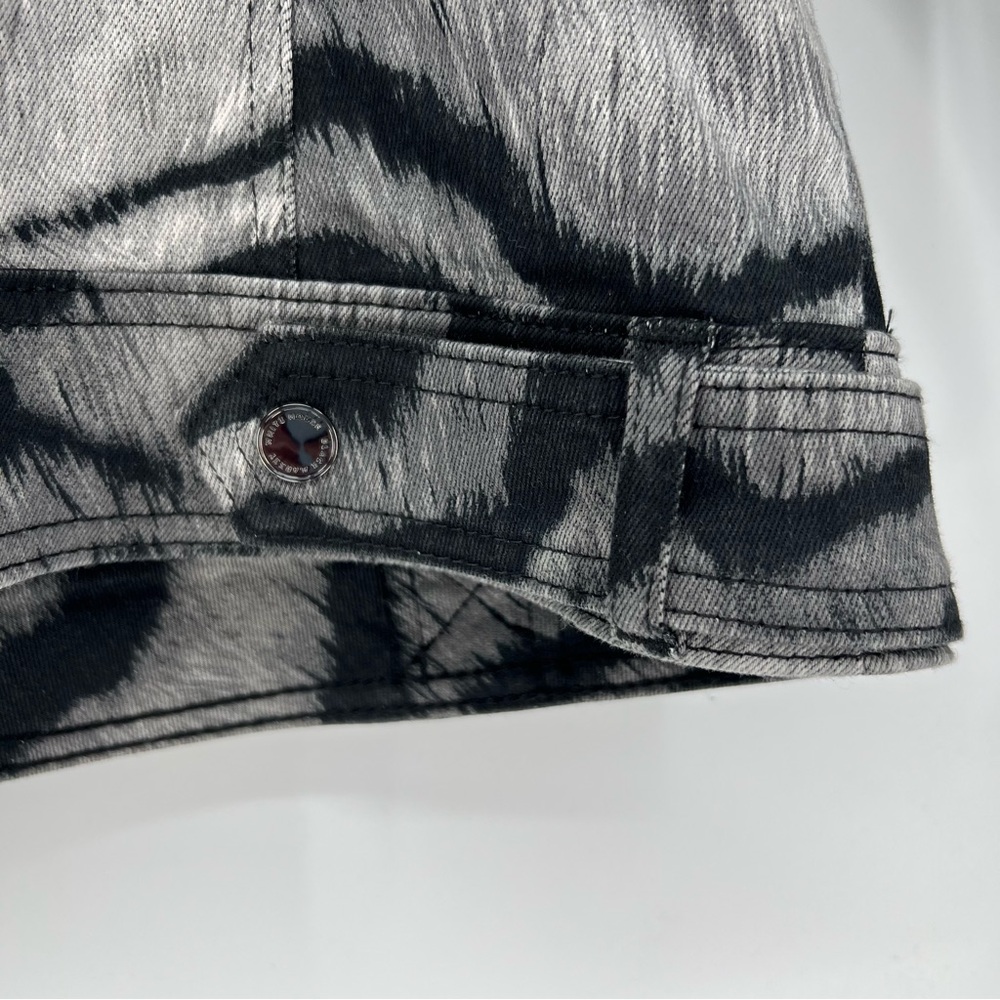 White House Black Market Jacket Womens Size 14 Black & Gray Zebra Print Moto NWT - Picture 8 of 16